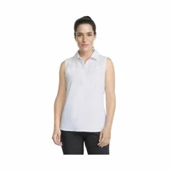 Puma Women's Harding Sleeveless Polo -Golf Clubs Shop puma womens harding sleeveless polo white 02 56656.1645122649