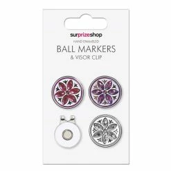 Surprizeshop Crystal Flower Ball Marker And Visor Clip Set