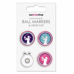 Surprizeshop Lady Golfer Ball Marker And Visor Clip Set