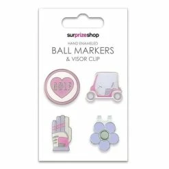 Surprizeshop 'Love Golf' Ball Marker And Visor Clip Set