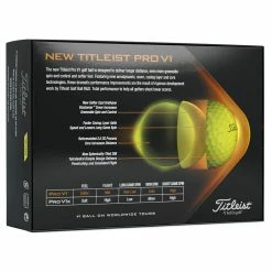 Titleist Pro V1 Yellow Golf Balls -Golf Clubs Shop titleist 2021 pro v1 yellow golf balls packaging back