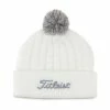 Titleist Cable Knit Pom Pom Beanie -Golf Clubs Shop titleist cable knit pom pom beanie white gray 01 55044.1636747906