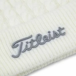 Titleist Cable Knit Pom Pom Beanie -Golf Clubs Shop titleist cable knit pom pom beanie white gray 03 46375.1636747906